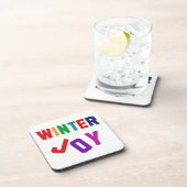 Winterfreude - Gemütliche, bunte Briefe Getränkeuntersetzer (Rechte Seite)