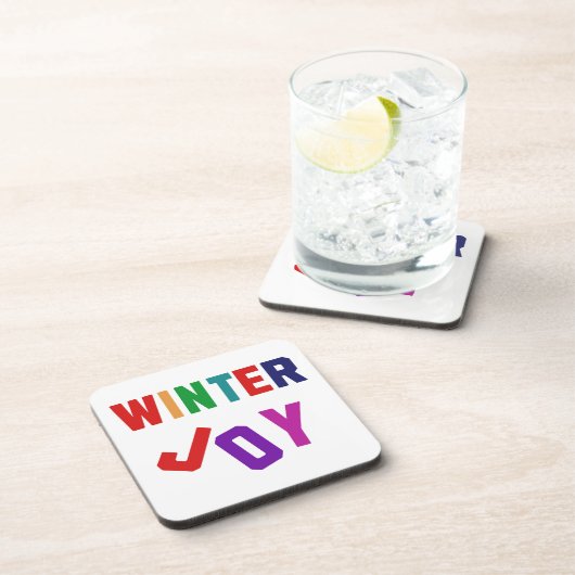 Winterfreude - Gemütliche, bunte Briefe Getränkeuntersetzer (Rechte Seite)