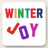 Winterfreude - Gemütliche, bunte Briefe Getränkeuntersetzer (Vorderseite)