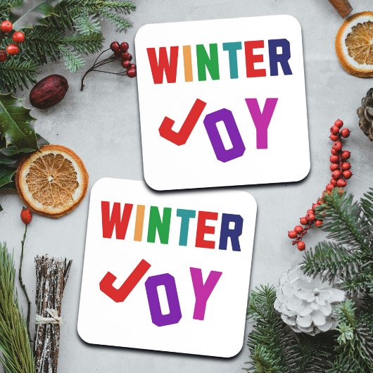 Winterfreude - Gemütliche, bunte Briefe Getränkeuntersetzer