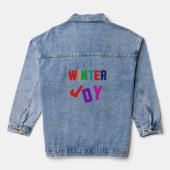 Winterfreude - Gemütliche, bunte Briefe Jeansjacke (Rückseite)