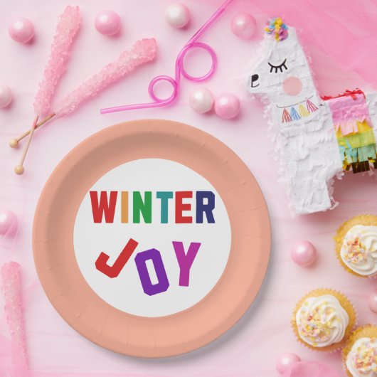 Winterfreude - Gemütliche, bunte Briefe Pappteller (Party)