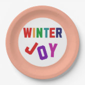 Winterfreude - Gemütliche, bunte Briefe Pappteller (Vorderseite)