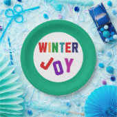 Winterfreude - Gemütliche, bunte Briefe Pappteller (Party)