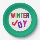 Winterfreude - Gemütliche, bunte Briefe Pappteller (Vorderseite)