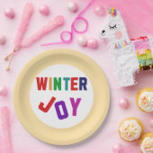 Winterfreude - Gemütliche, bunte Briefe Pappteller (Party)