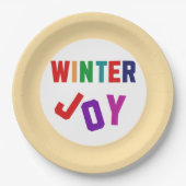 Winterfreude - Gemütliche, bunte Briefe Pappteller (Vorderseite)