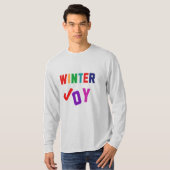 Winterfreude - Gemütliche, bunte Briefe T-Shirt (Vorne ganz)