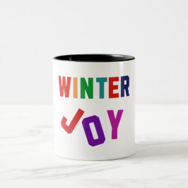 Winterfreude - Gemütliche, bunte Briefe Zweifarbige Tasse