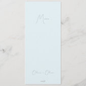 Winterfreude-Hochzeitmenü Menükarte (Rückseite)