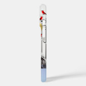 Winterfreude - Katze mit den Kardinälen von Schal- Case-Mate iPhone Hülle (Rückseite / Links)