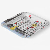 Winterfreude - Katze mit den Kardinälen von Schal- Pappteller (Gewinkelt)