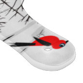 Winterfreude - Katze mit den Kardinälen von Schal- Schneidebrett (Ecke)