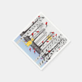 Winterfreude - Katze mit den Kardinälen von Schal- Serviette (Ecke)