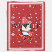 Winterfreude pur mit Pinguin und Schneeflocke Fleecedecke (Vorderseite)