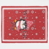 Winterfreude pur mit Pinguin und Schneeflocke Fleecedecke (Vorderseite (Horizontal))