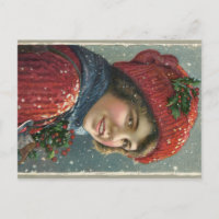 Winterfreuden 1917 Lithographie der Frau