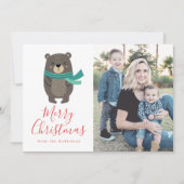 Winterfreunde | Bärenurlaubsfotokarte Feiertagskarte (Vorderseite)