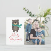 Winterfreunde | Bärenurlaubsfotokarte Feiertagskarte (Stehend Vorderseite)
