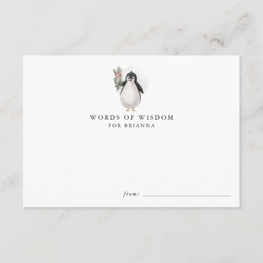 Winterfreunde | Christmas Baby Shower Advice Card Begleitkarte (Vorderseite)