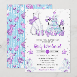 Winterfreunde Eisbär & Pinguine Baby Shower Einladung