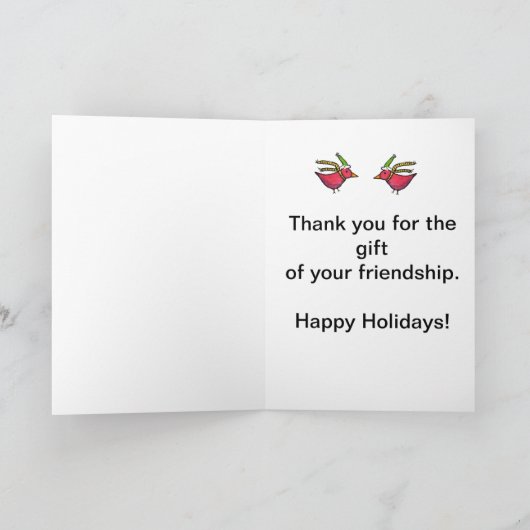 Winterfreunde Feiertagskarte (Innenseite)