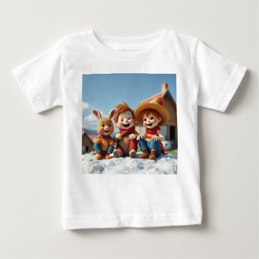 Winterfreunde im Glück Baby T-shirt (Vorderseite)