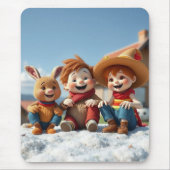 Winterfreunde im Glück Mousepad (Vorne)