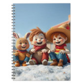 Winterfreunde im Glück Notizblock (Vorderseite)