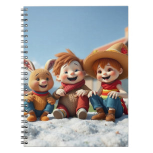 Winterfreunde im Glück Notizblock