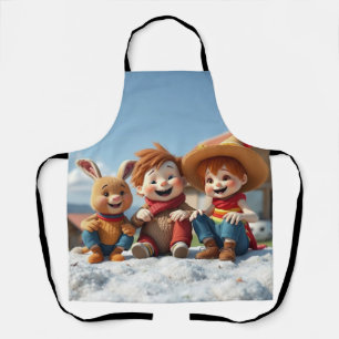 Winterfreunde im Glück Schürze