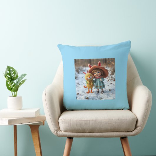 „Winterfreunde – Magische Freundschaft im Schnee“ Kissen (Stuhl )