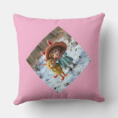 „Winterfreunde – Magische Freundschaft im Schnee“ Kissen (Rückseite)