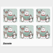 Winterfreunde Quadratischer Aufkleber (Blatt)