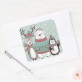 Winterfreunde Quadratischer Aufkleber (Umschlag)