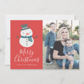 Winterfreunde | Snowman Holiday Foto Card Feiertagskarte (Vorderseite)