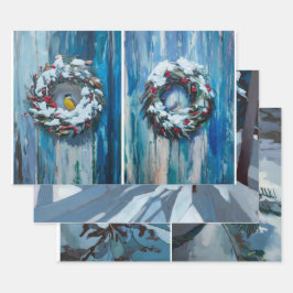 Winterfreunde und Schnee, Schnee und Natur Geschenkpapier Set