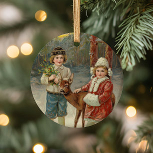 Winterfreunde   Weihnachten Keramik Ornament
