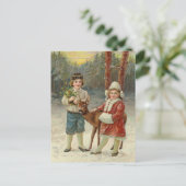 Winterfreunde | Weihnachten Postkarte (Stehend Vorderseite)