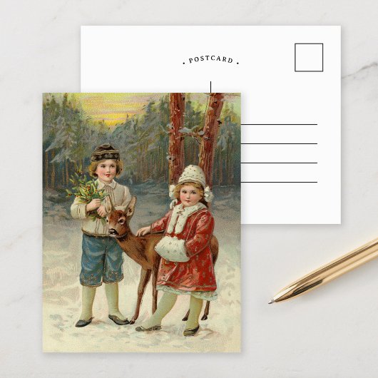 Winterfreunde | Weihnachten Postkarte