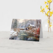 Winterfreundlichkeit: Eine schneebedeckte Wassermü Karte (Gelbe Blume)