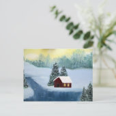 Winterfrieden Frozen Eisschnee Bäume Landschaft Postkarte (Stehend Vorderseite)