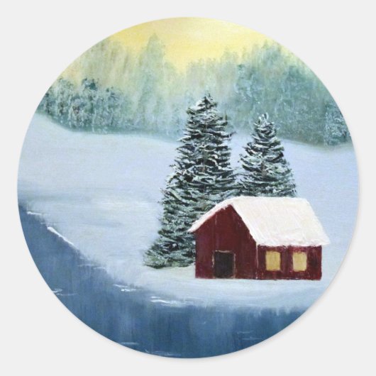 Winterfriedenskleber Runder Aufkleber (Vorderseite)