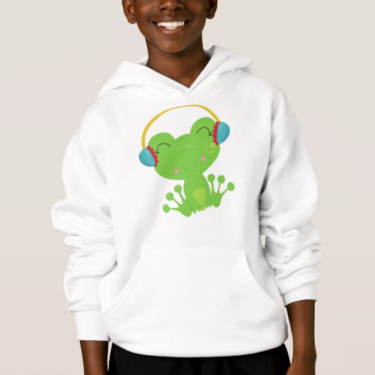 Winterfrosch, Niedlicher Frosch, Grüner Frosch, Oh Hoodie (Vorderseite)