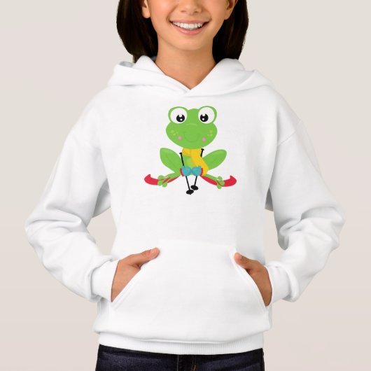 Winterfrosch, Niedlicher Frosch, Grüner Frosch, Sk Hoodie (Vorderseite)