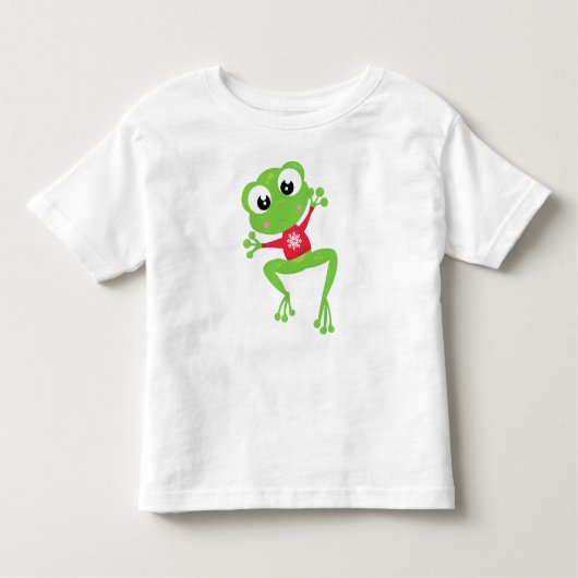 Winterfrosch, Niedlicher Frosch, Grüner Frosch, Sw Kleinkind T-shirt (Vorderseite)