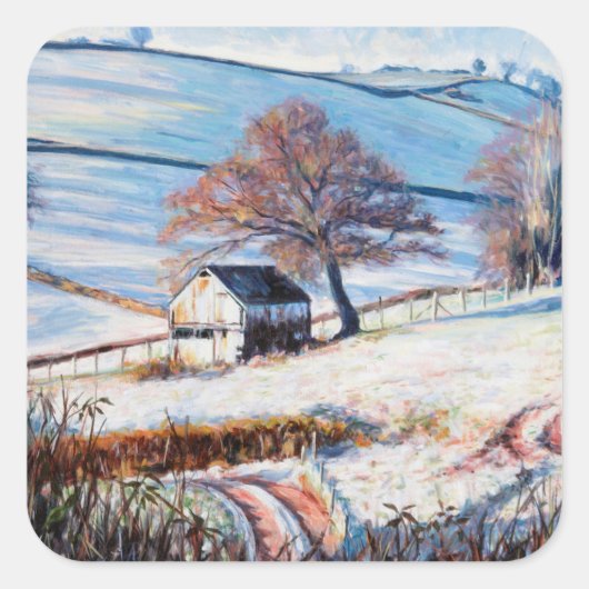 Winterfrost 2009 quadratischer aufkleber (Vorderseite)