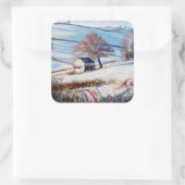 Winterfrost 2009 quadratischer aufkleber (Tasche)