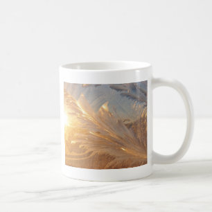 Winterfrost auf Glas Kaffeetasse