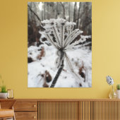 Winterfrost auf Pflanze in der Waldfotografie Leinwanddruck (Insitu (Wohnzimmer))